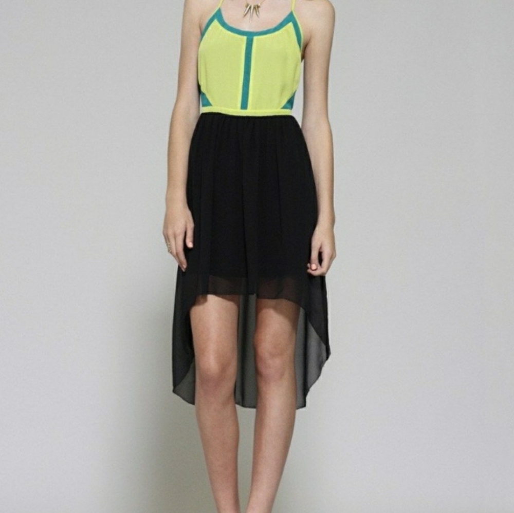 Gentle Fawn medium Lily high low racerback limeade dress brazil world cup